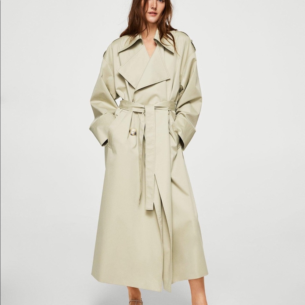 Rare MANGO double breasted belted trench coat